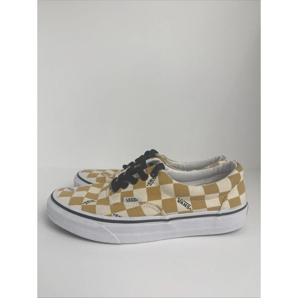 Vans Era Big Checkerboard Yellow/White Logo Skate Shoes Womens Size 8 Men Sz 6.5